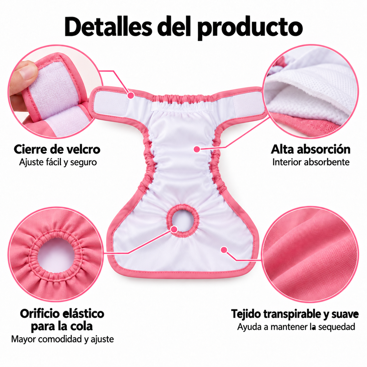 Pañal Lavable Impermeable para Mascotas
